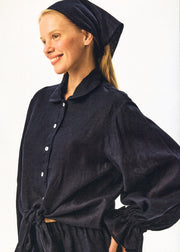 Rumba Linen Lounge Shirt in Navy