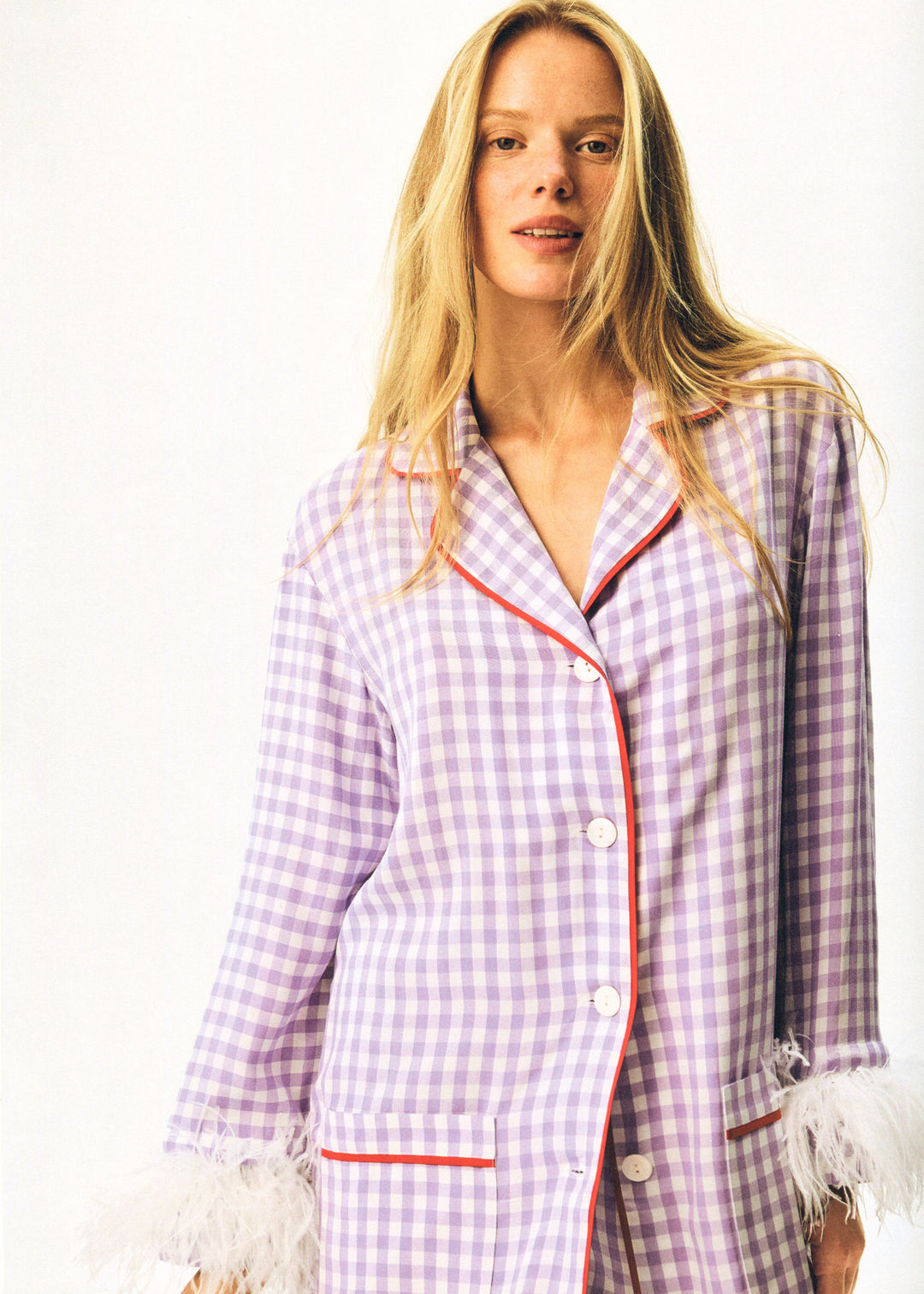 Iconic Party Pajama Suit with Feathers