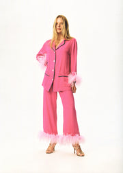 Iconic Party Pajama Suit with Feathers