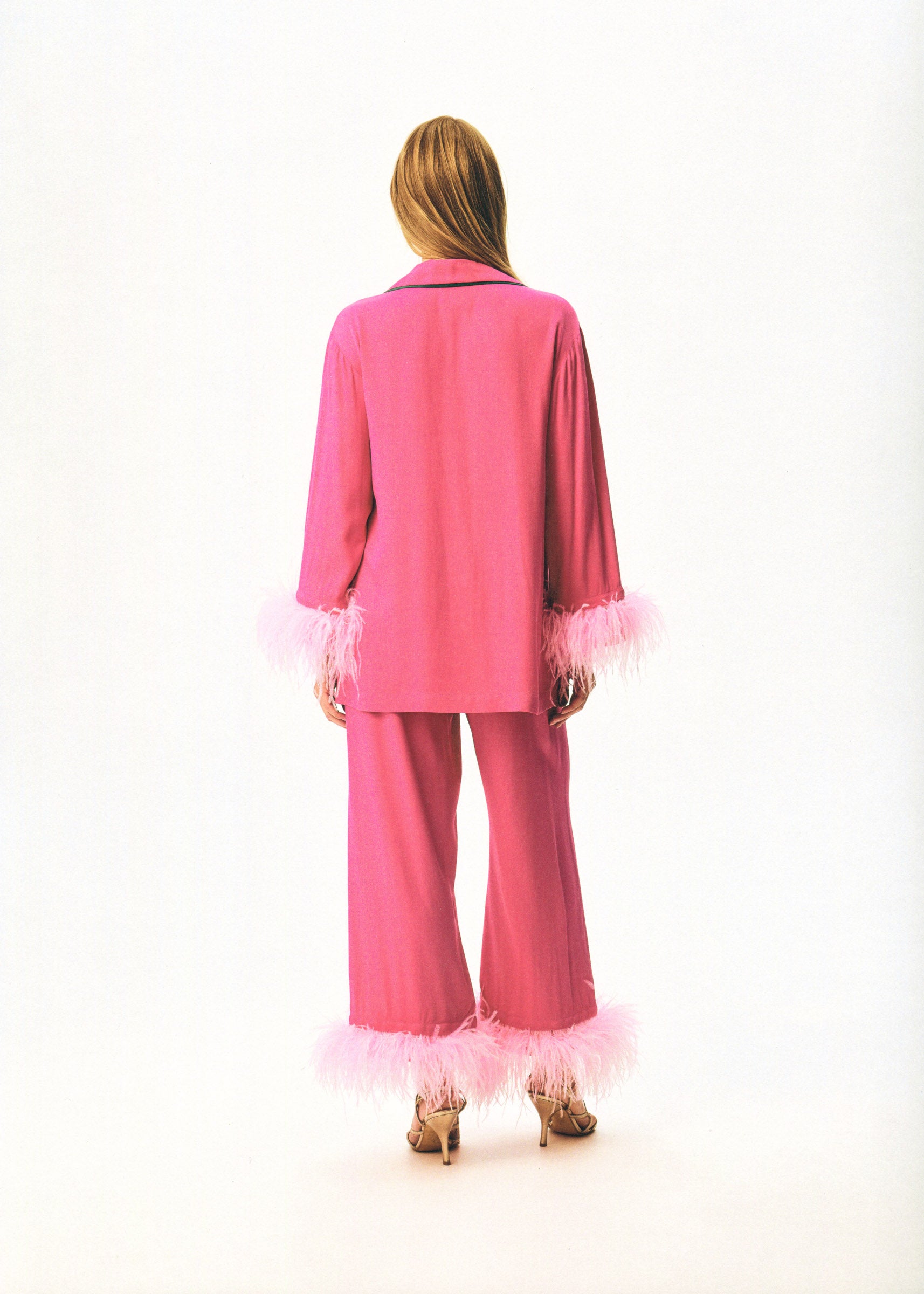 Iconic Party Pajama Suit with Feathers