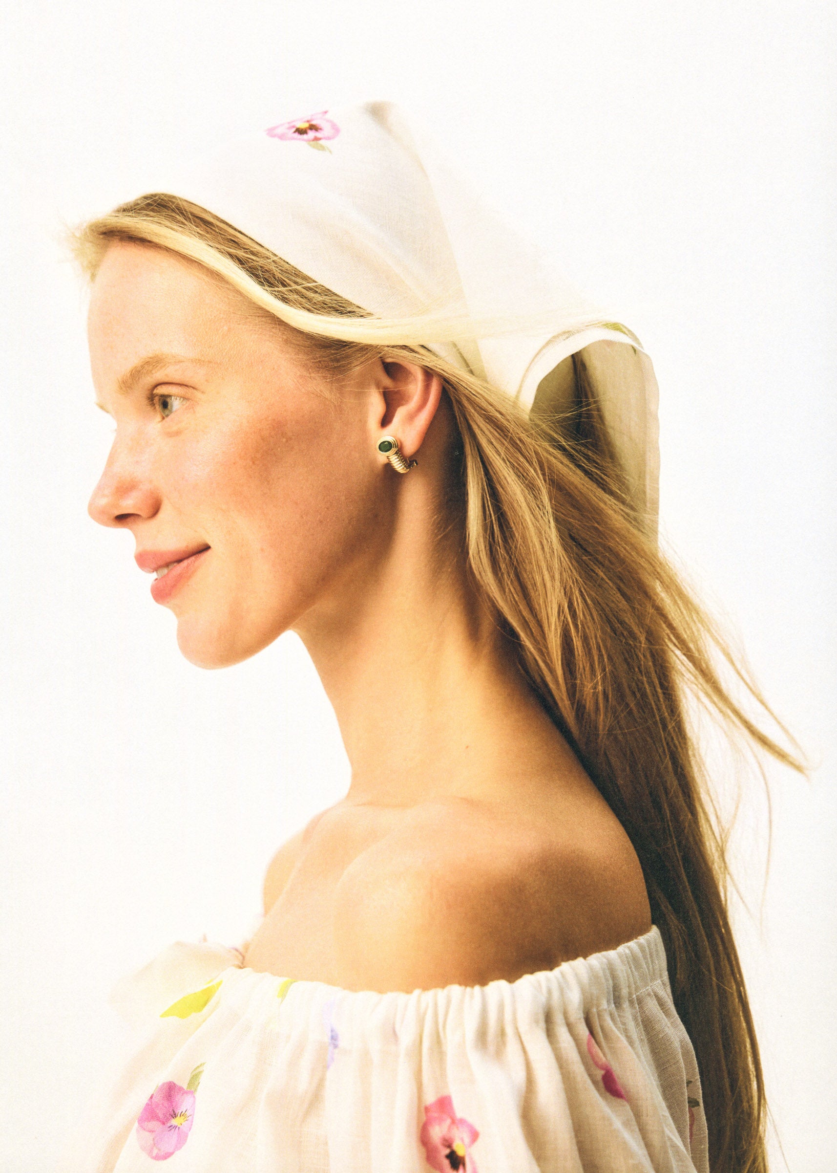 Cha-Cha Lounge Blouse in Pansies