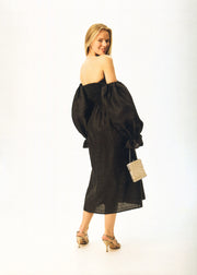 Atlanta Linen Dress in Black