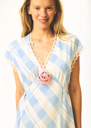 Genus Floral-Appliqué Midi Dress