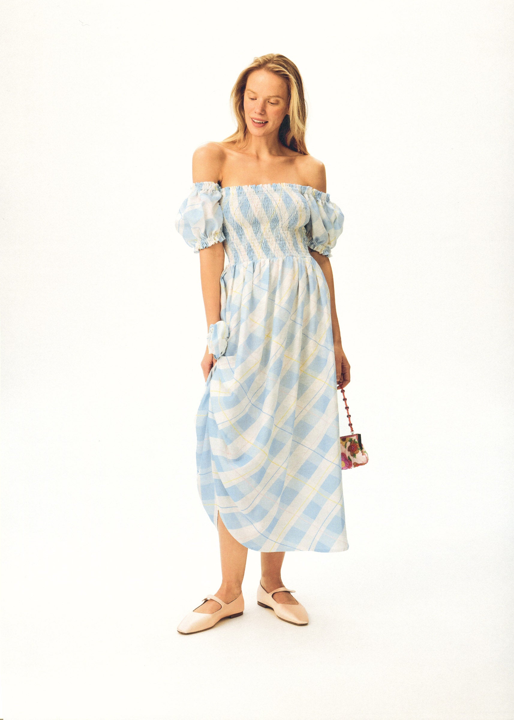 Belle Floral-Appliqué Midi Dress