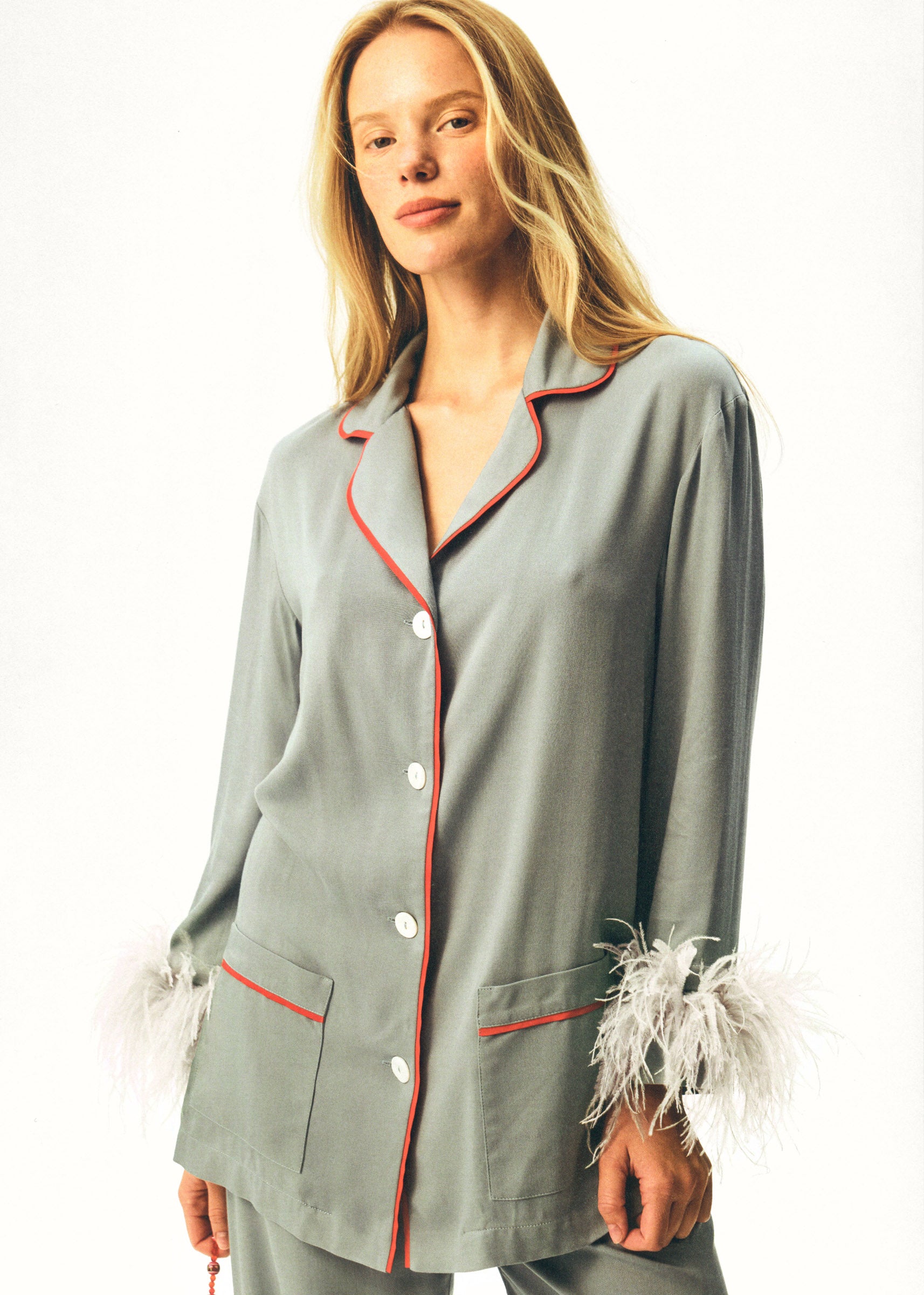 Iconic Party Pajama Suit with Feathers