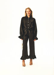 Rumba Linen Lounge Set with Headscarf in Black