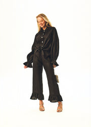 Rumba Linen Lounge Set with Headscarf in Black