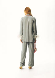 Iconic Party Pajama Suit with Feathers