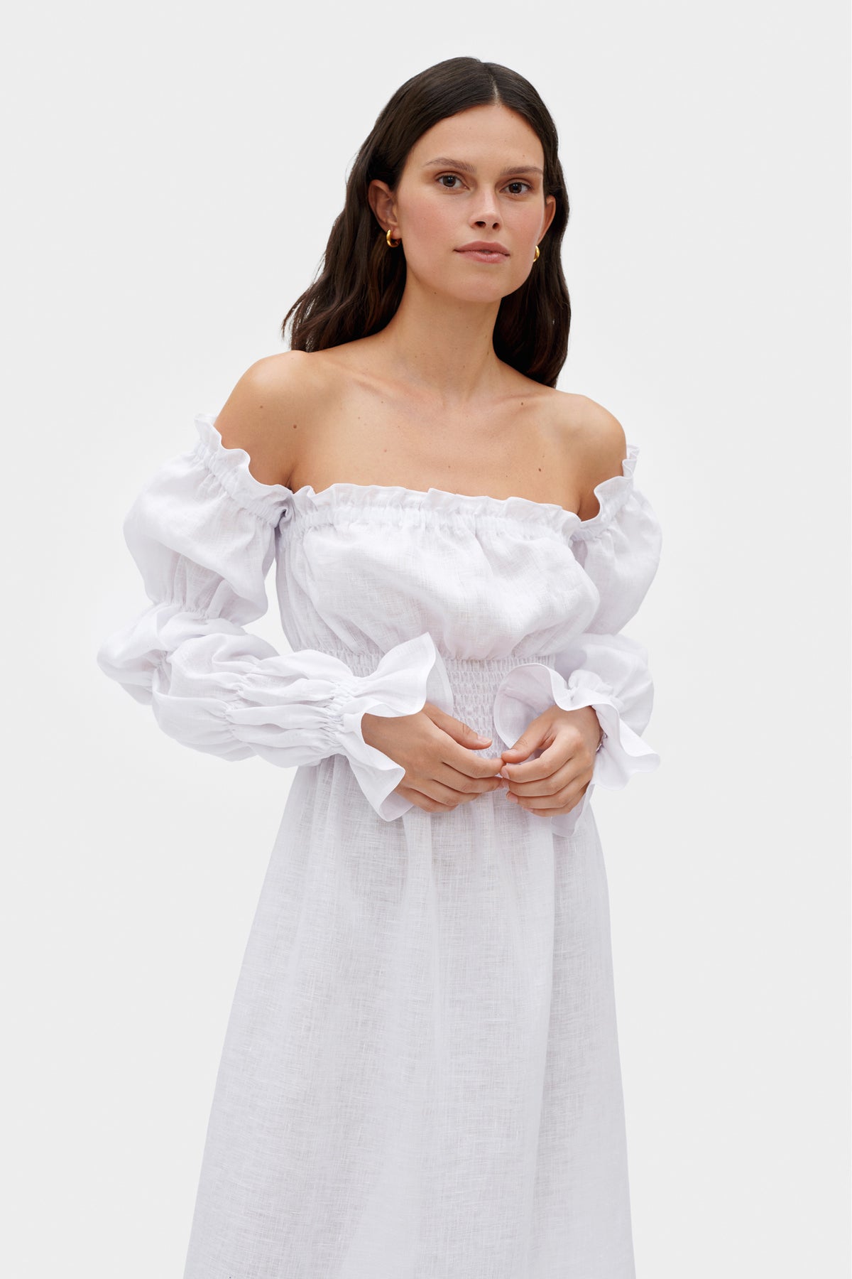 Michelin Linen Dress in White