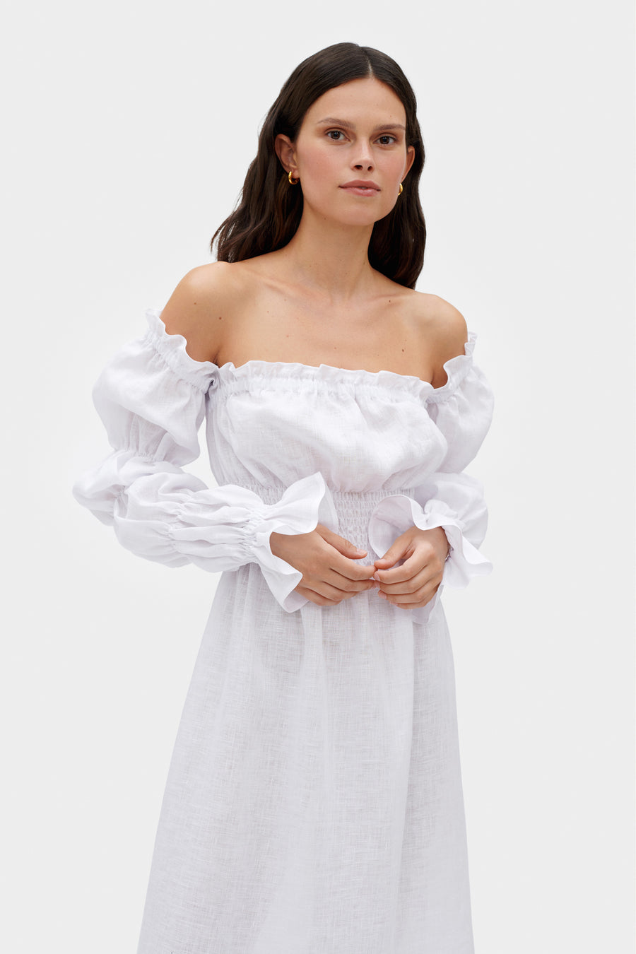 Michelin Linen Dress in White