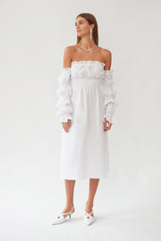 Michelin Linen Dress in White