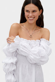 Michelin Linen Dress in White
