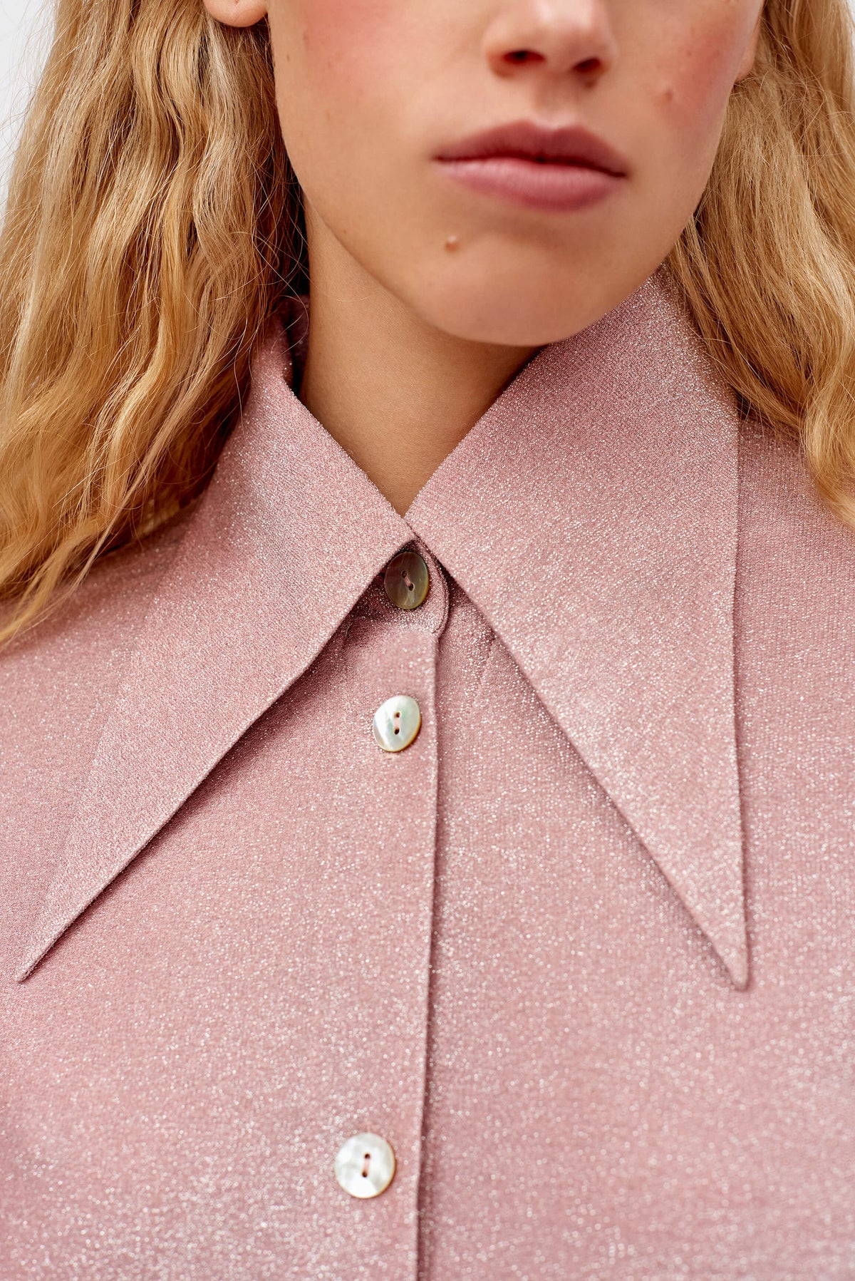 Lurex Lounge Suit with Pants in Pink