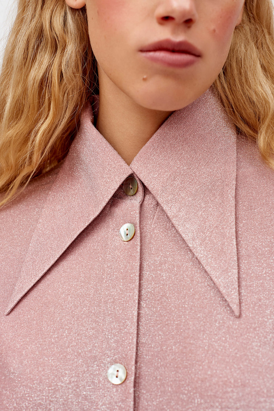 Lurex Lounge Suit with Pants in Pink