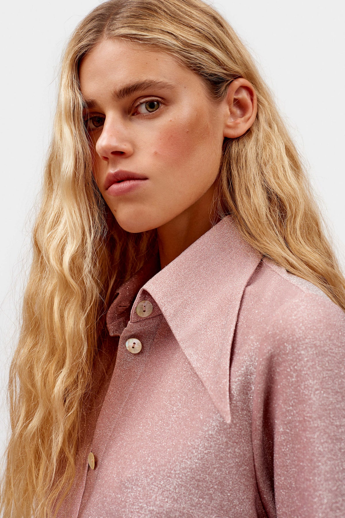 Lurex Lounge Suit with Pants in Pink