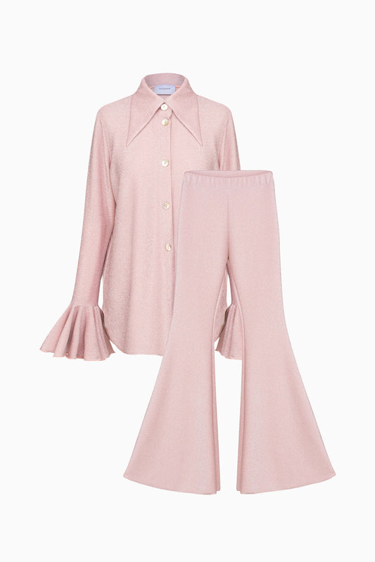 Lurex Lounge Suit with Pants in Pink