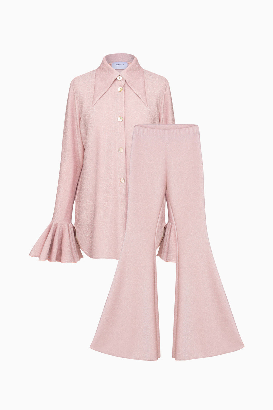 Lurex Lounge Suit with Pants in Pink