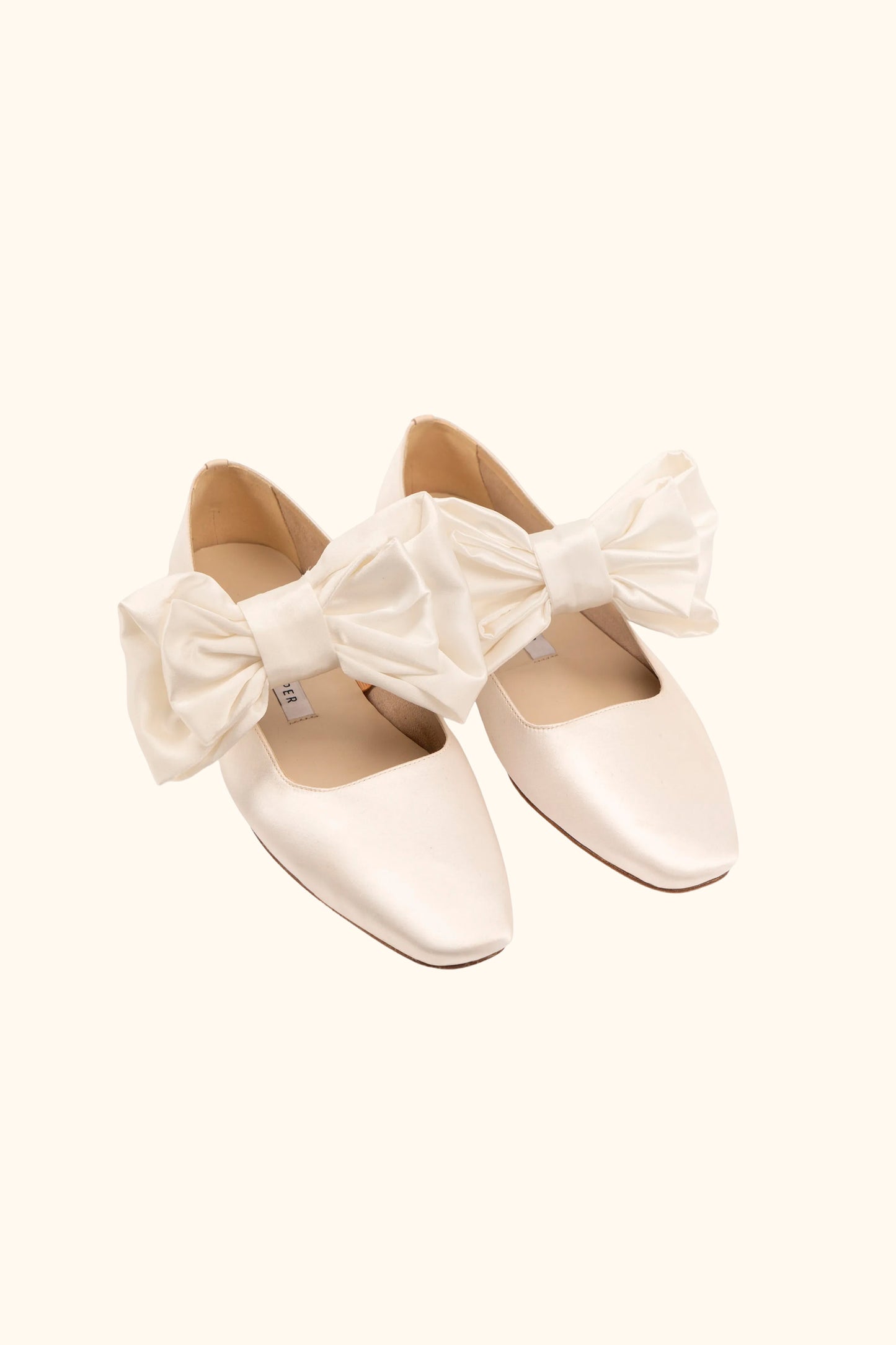 Aristocat Satin Ballet Flats in White