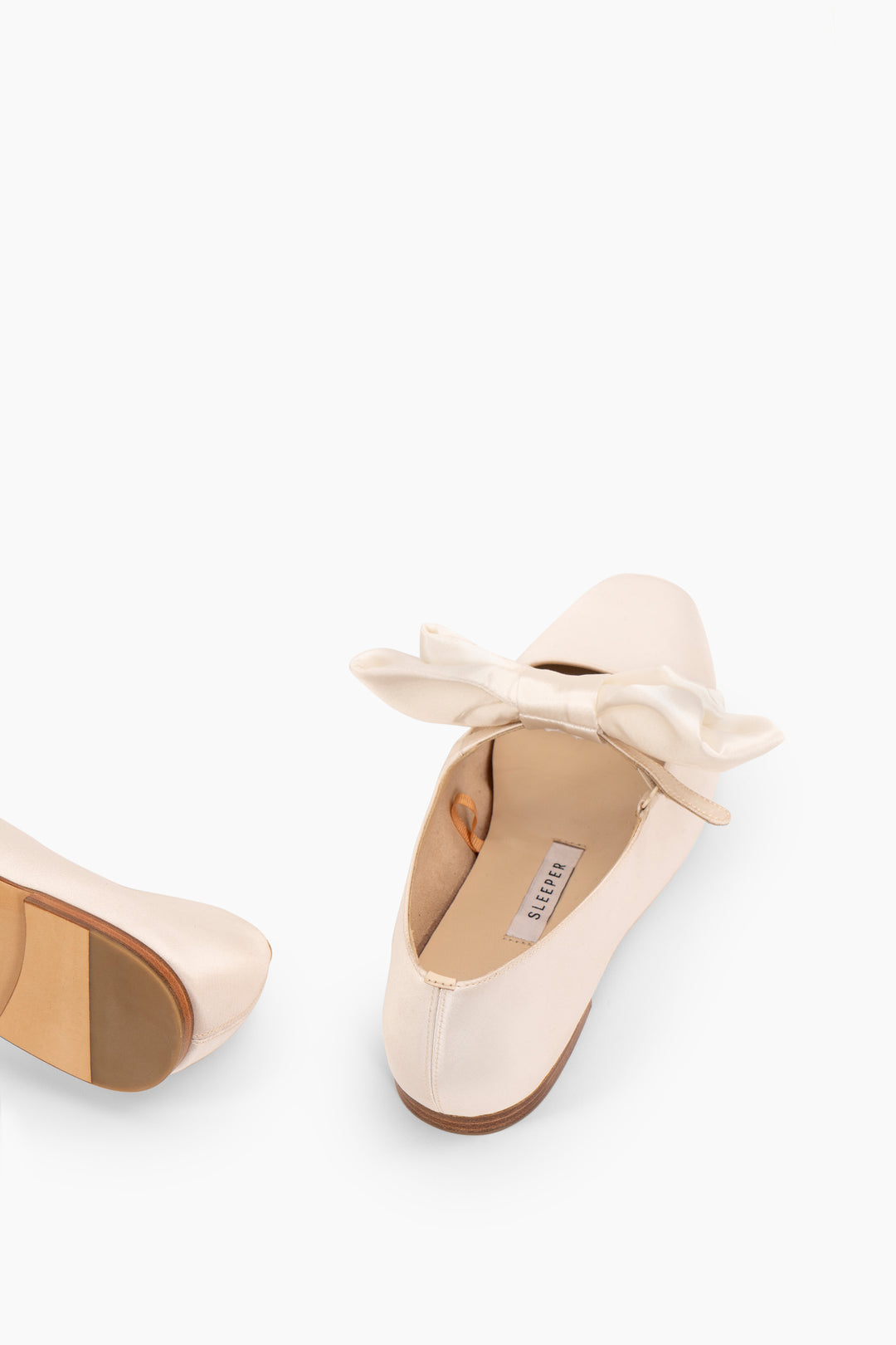 Aristocat Satin Ballet Flats in White