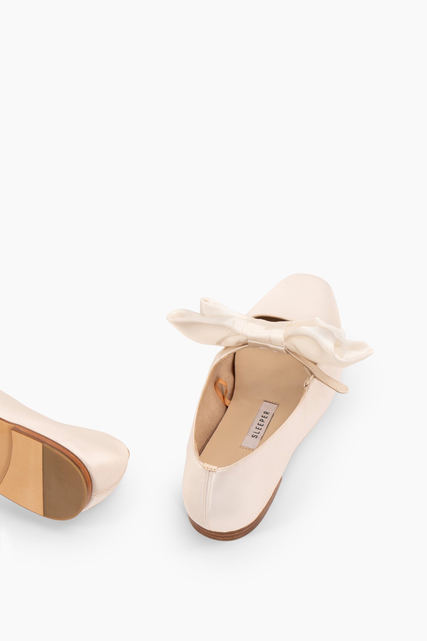 Aristocat Satin Ballet Flats in White