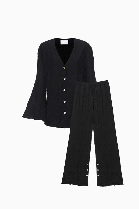 Never Iron Pajama Set in Black