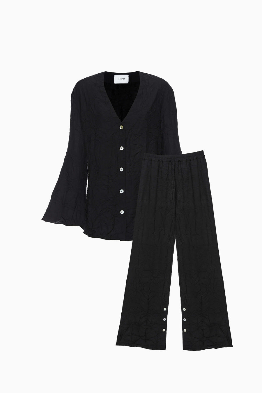 Never Iron Pajama Set in Black