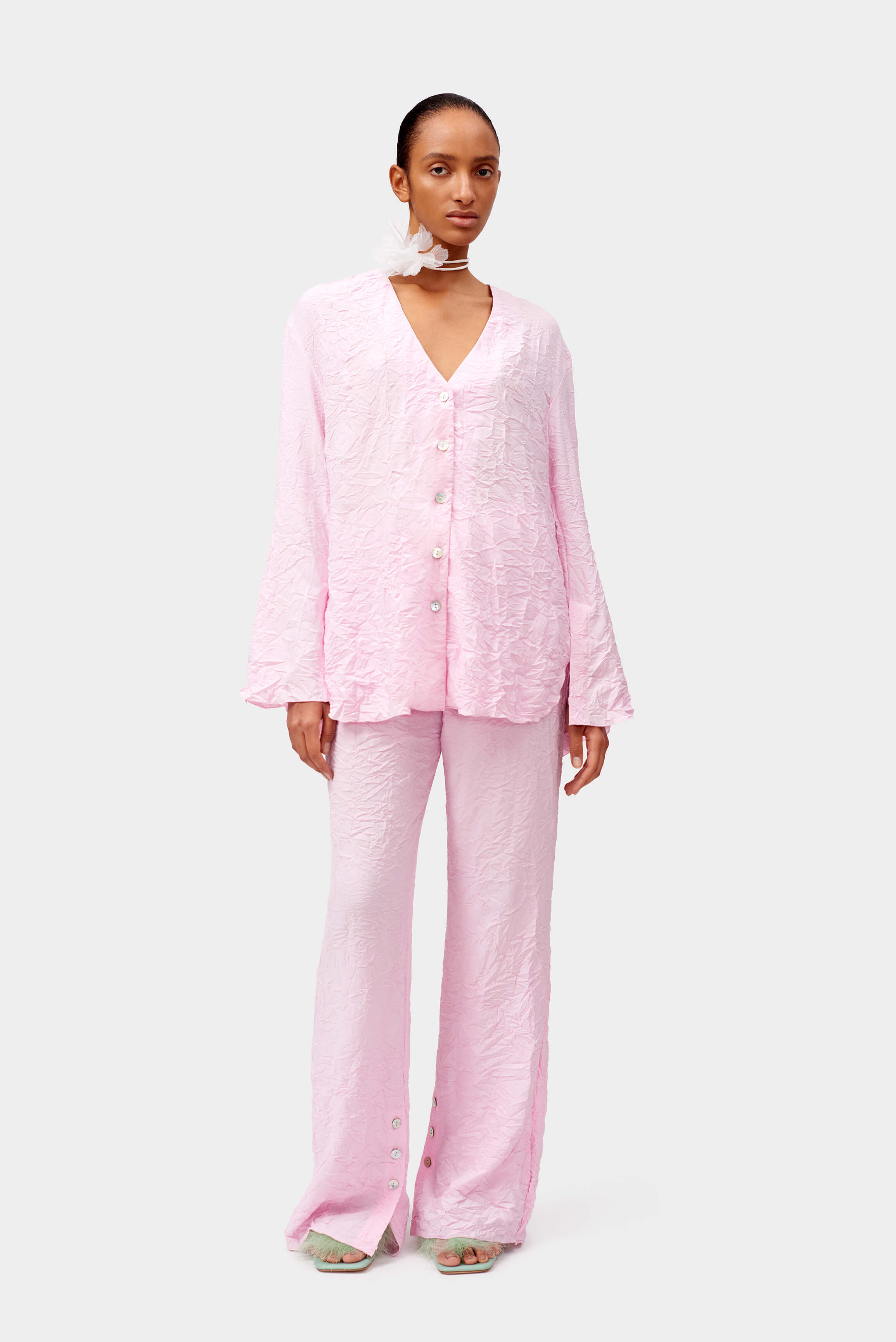 Never Iron Pajama Set in Pink Sleeper