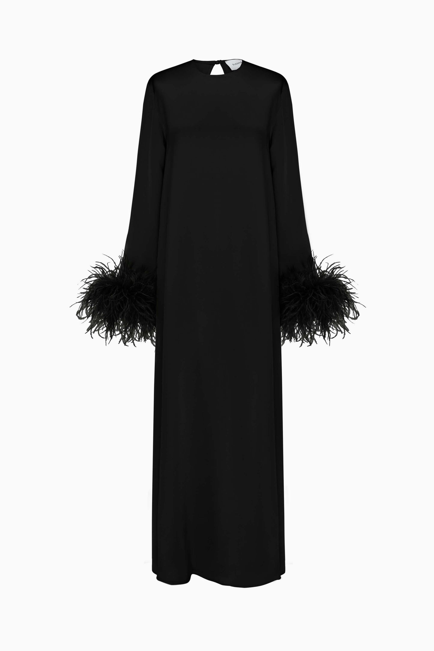Suzi Maxi Dress with Detachable Feathers in Black