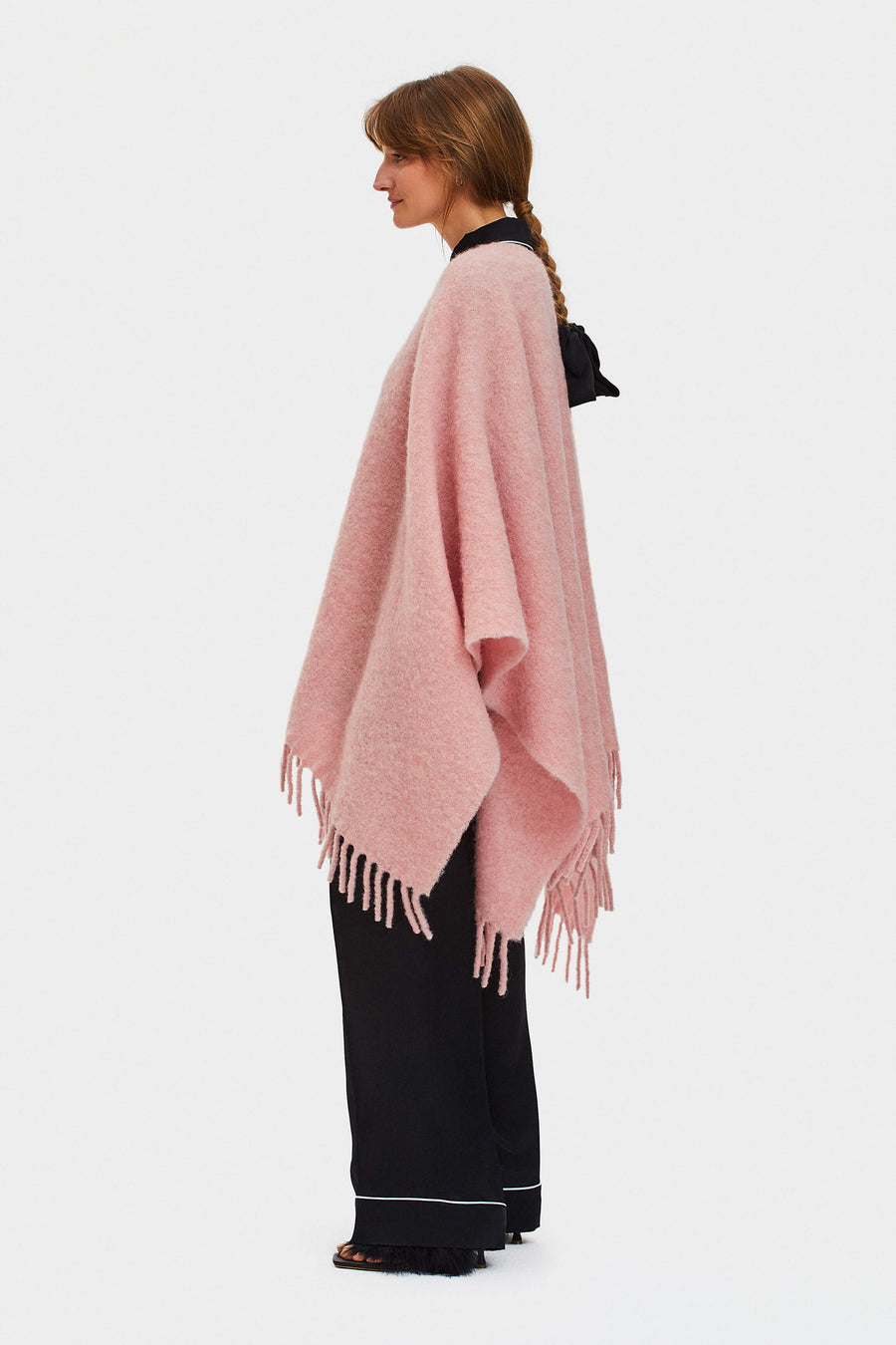 Gorgona Alpaca-blend Poncho in Pink