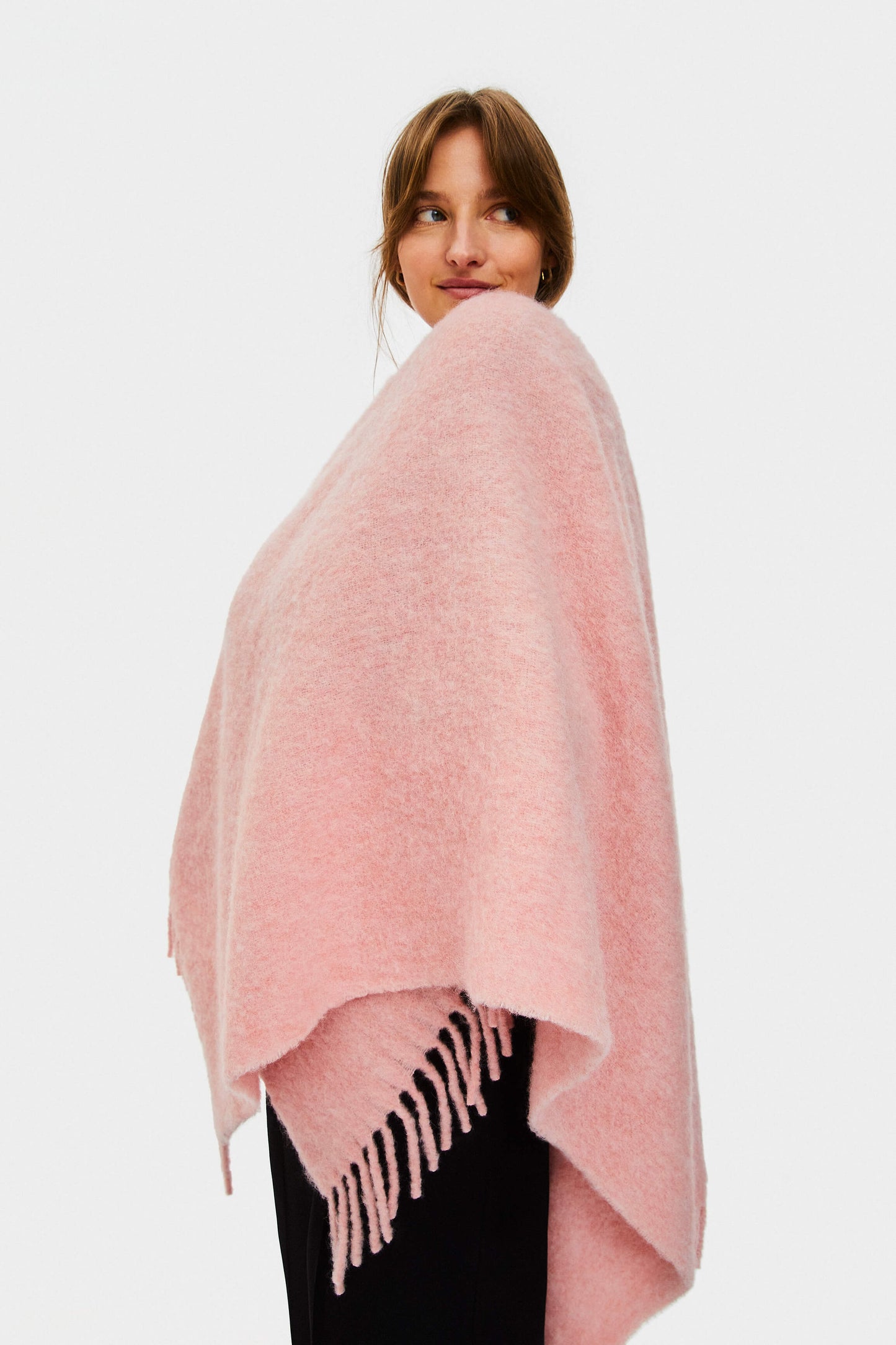 Gorgona Alpaca-blend Poncho in Pink