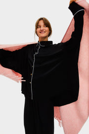 Gorgona Alpaca-blend Poncho in Pink