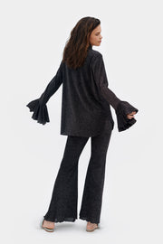 Lurex Lounge Suit with Pants in Black