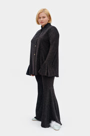 Lurex Lounge Suit with Pants in Black