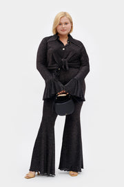 Lurex Lounge Suit with Pants in Black