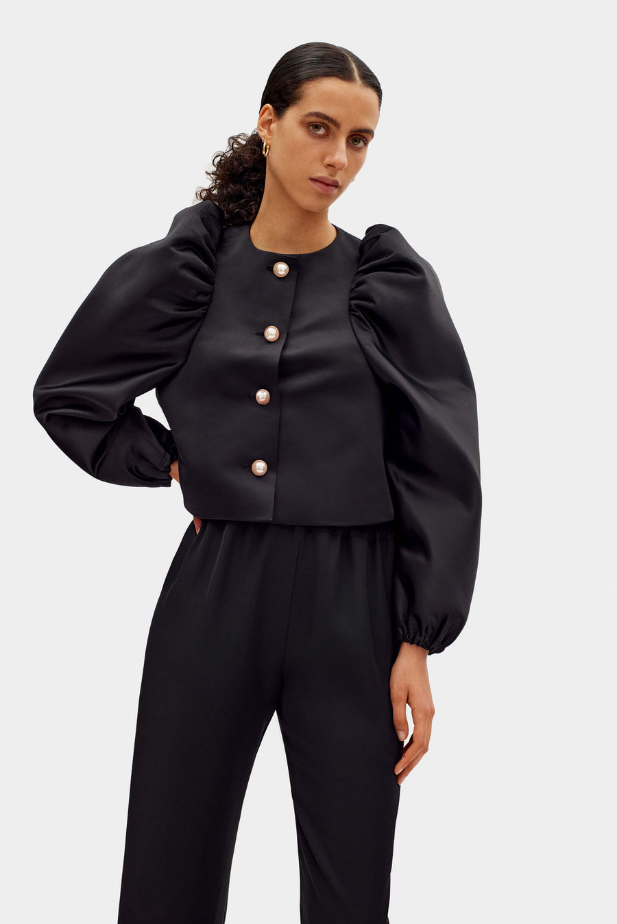 Mystery Puff Jacket in Black