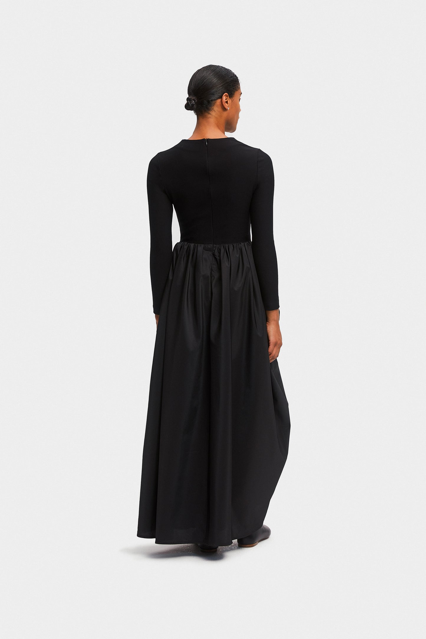 Aurora Maxi Dress with Rose Detail in Black