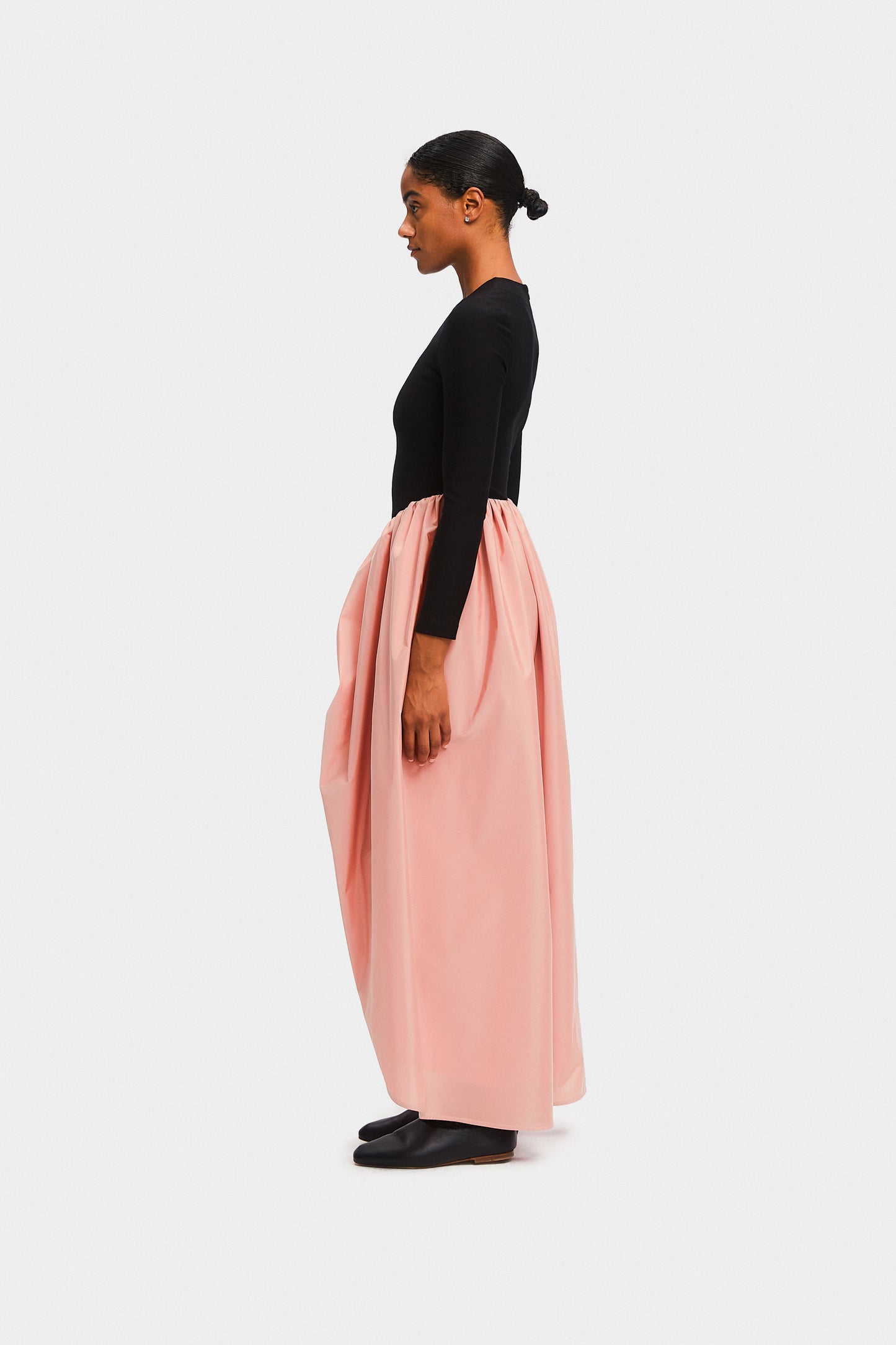 Aurora Maxi Dress with Rose Detail in Pink