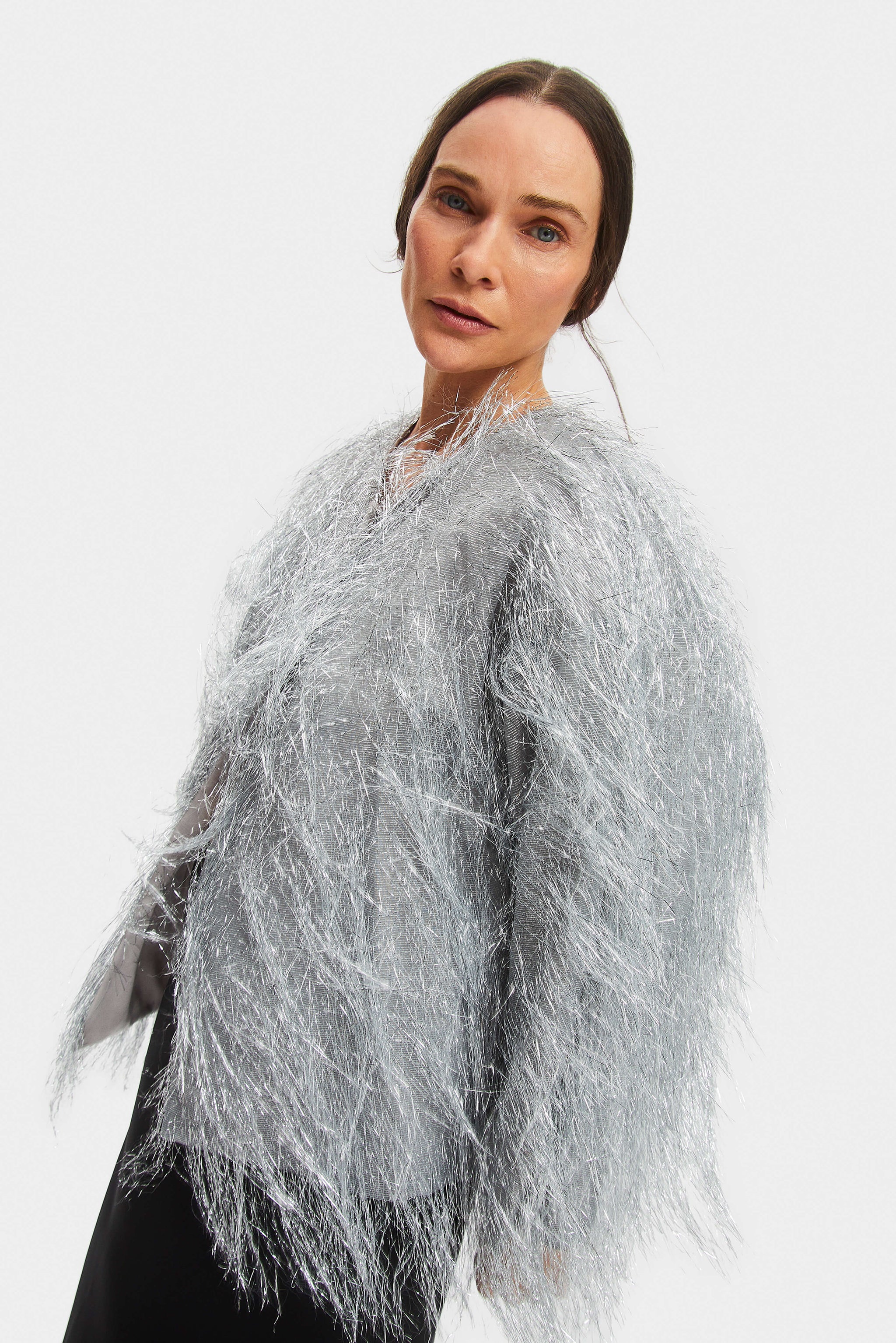 Disco Fringed Metallic Jacket