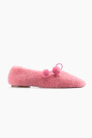 Lulu Shearling Slippers in Pink