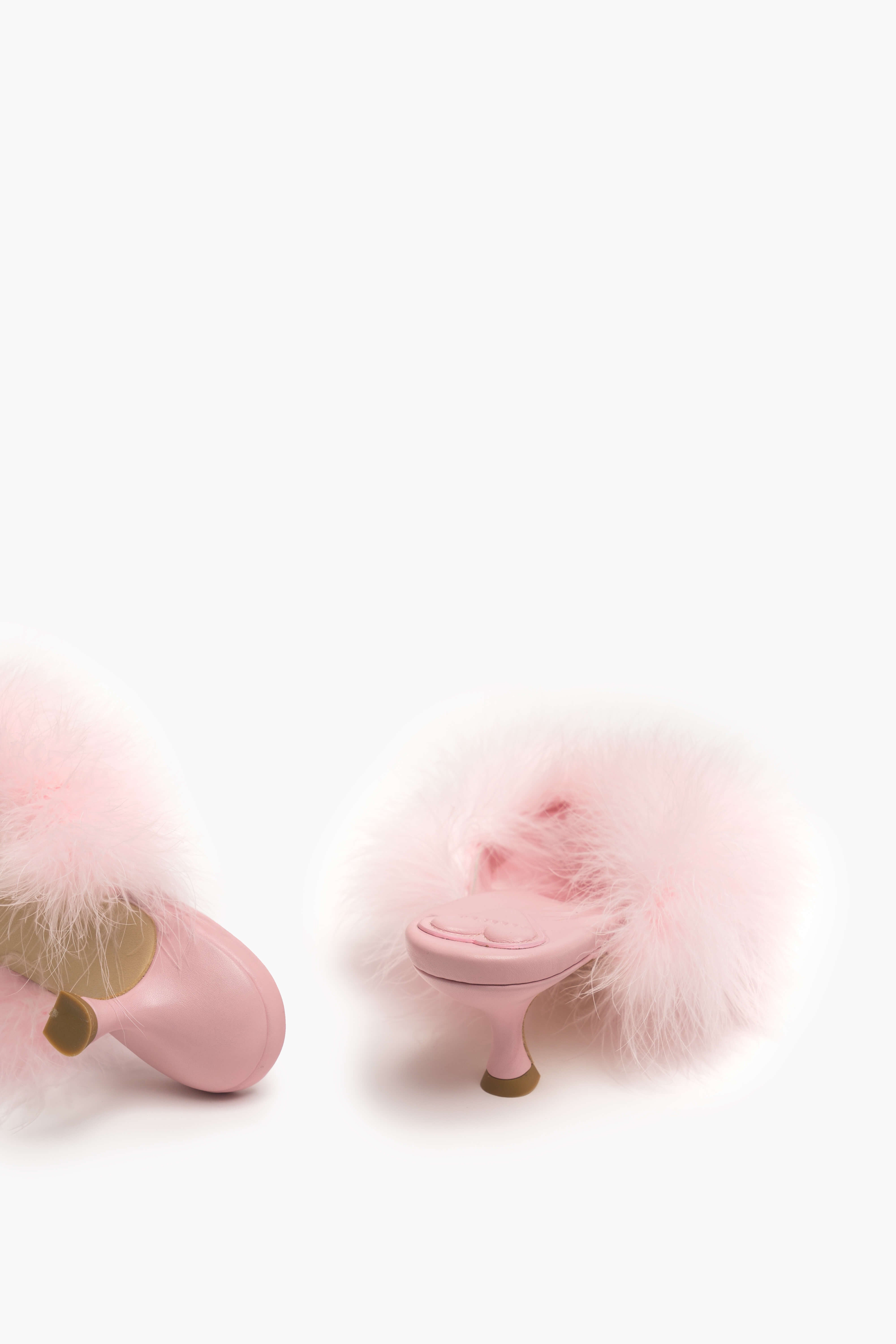 Pink discount fluffy mules