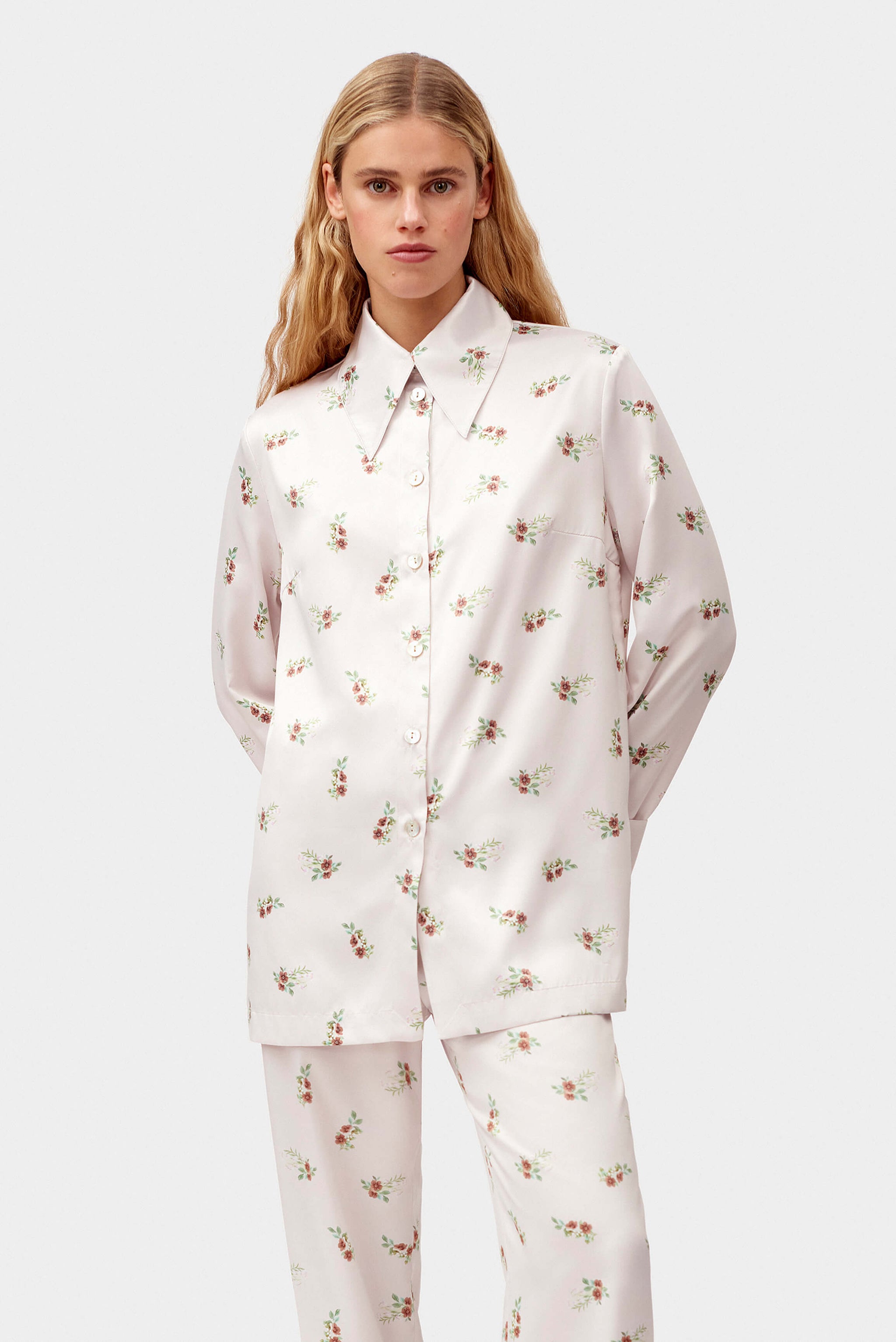 Blossom Printed Shirt in Beige