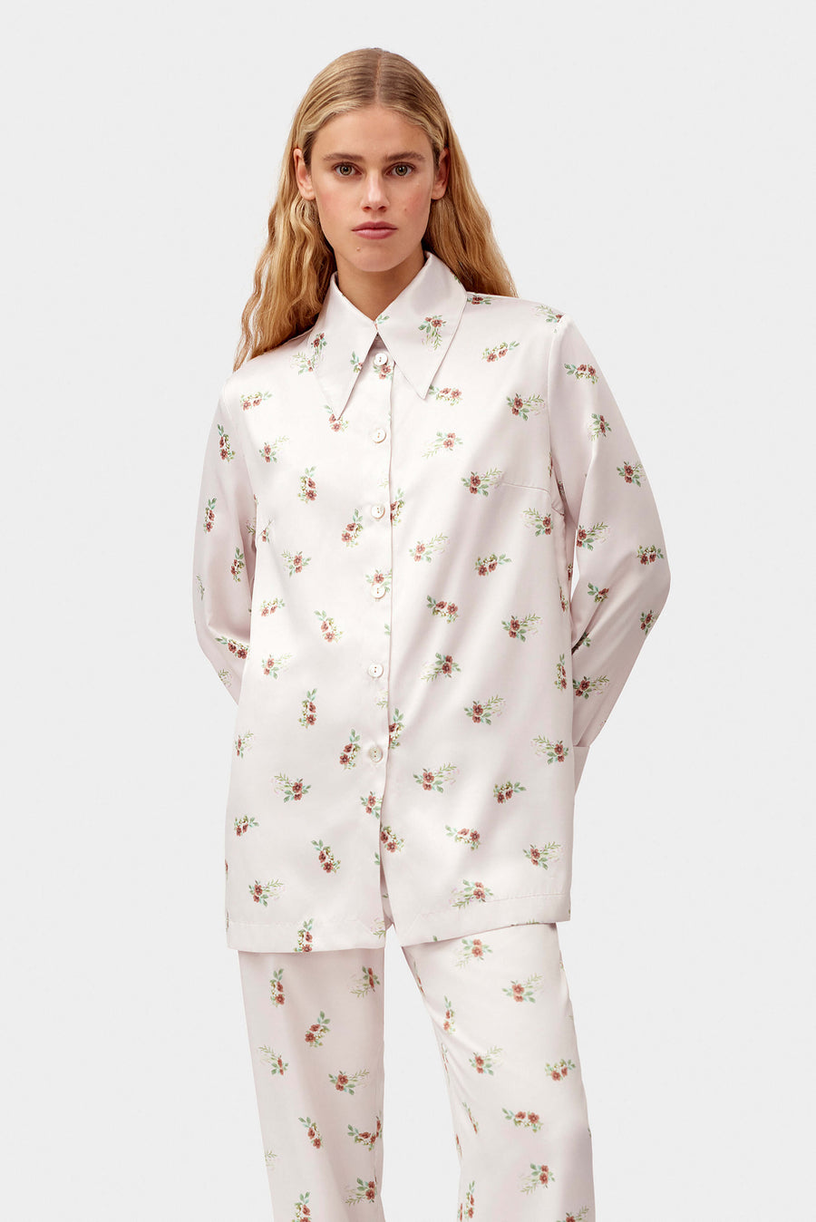 Blossom Printed Shirt in Beige