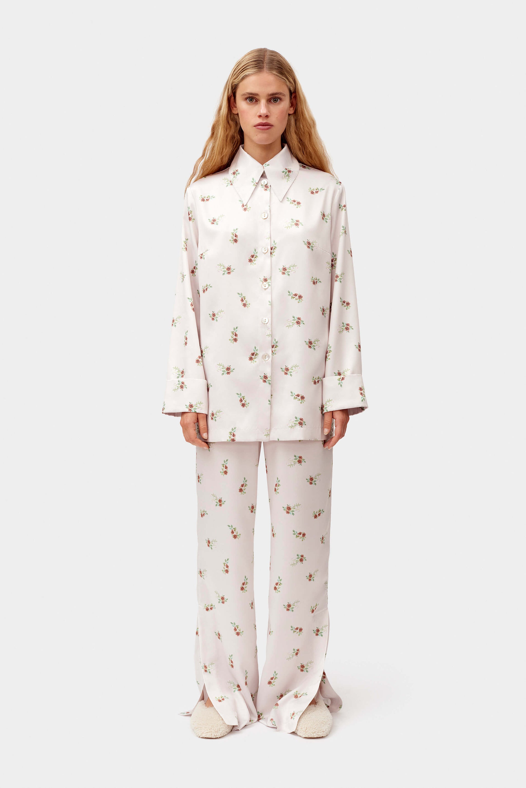 Blossom Printed Shirt in Beige