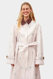 Yason Flower Trench Coat in Beige