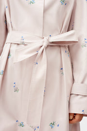 Yason Flower Trench Coat in Beige