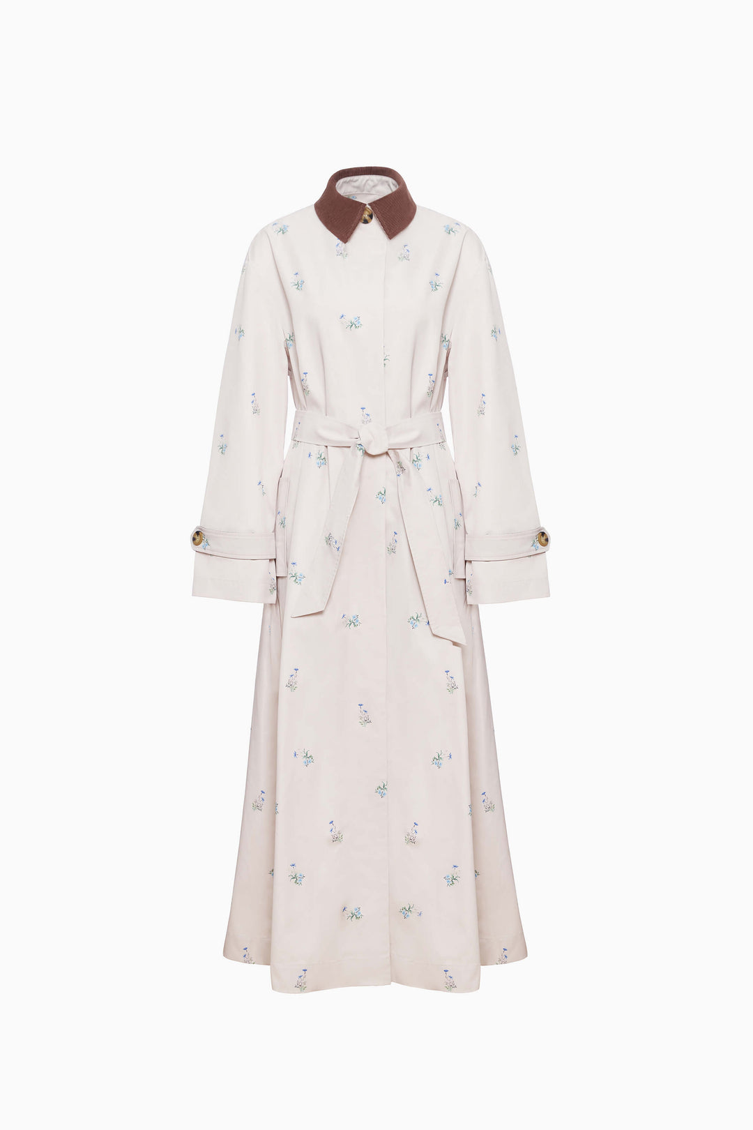 Yason Flower Trench Coat in Beige