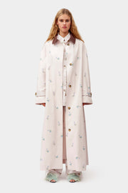 Yason Flower Trench Coat in Beige