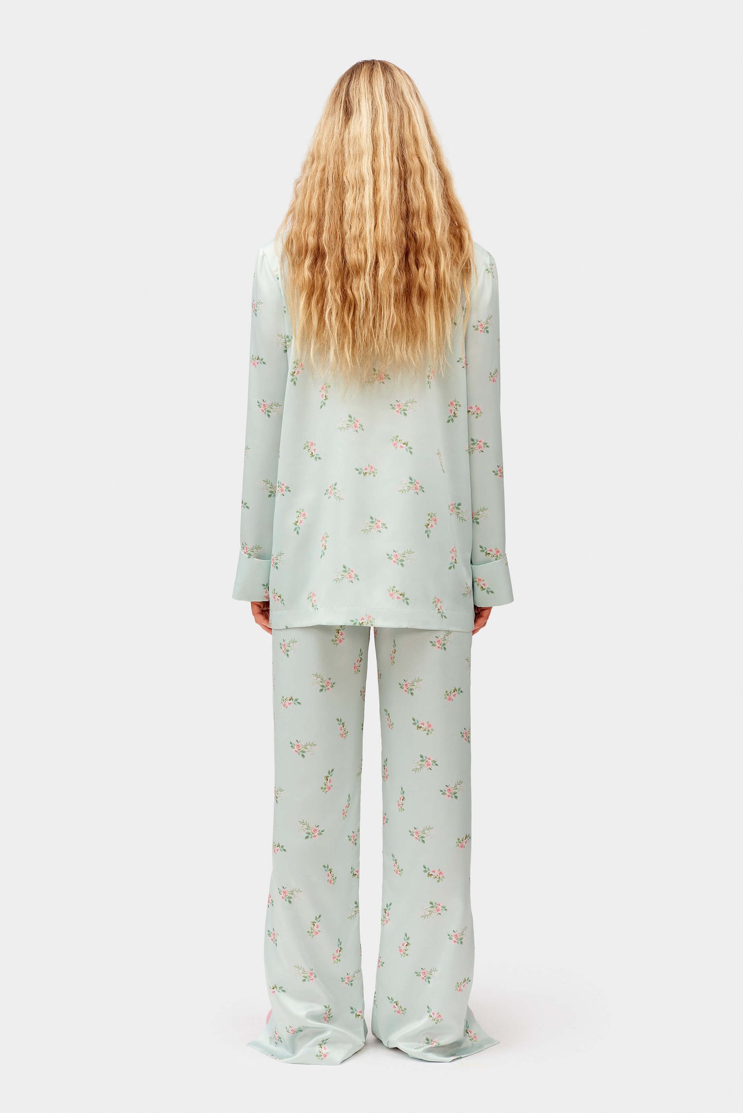 Blossom Printed Pants in Mint