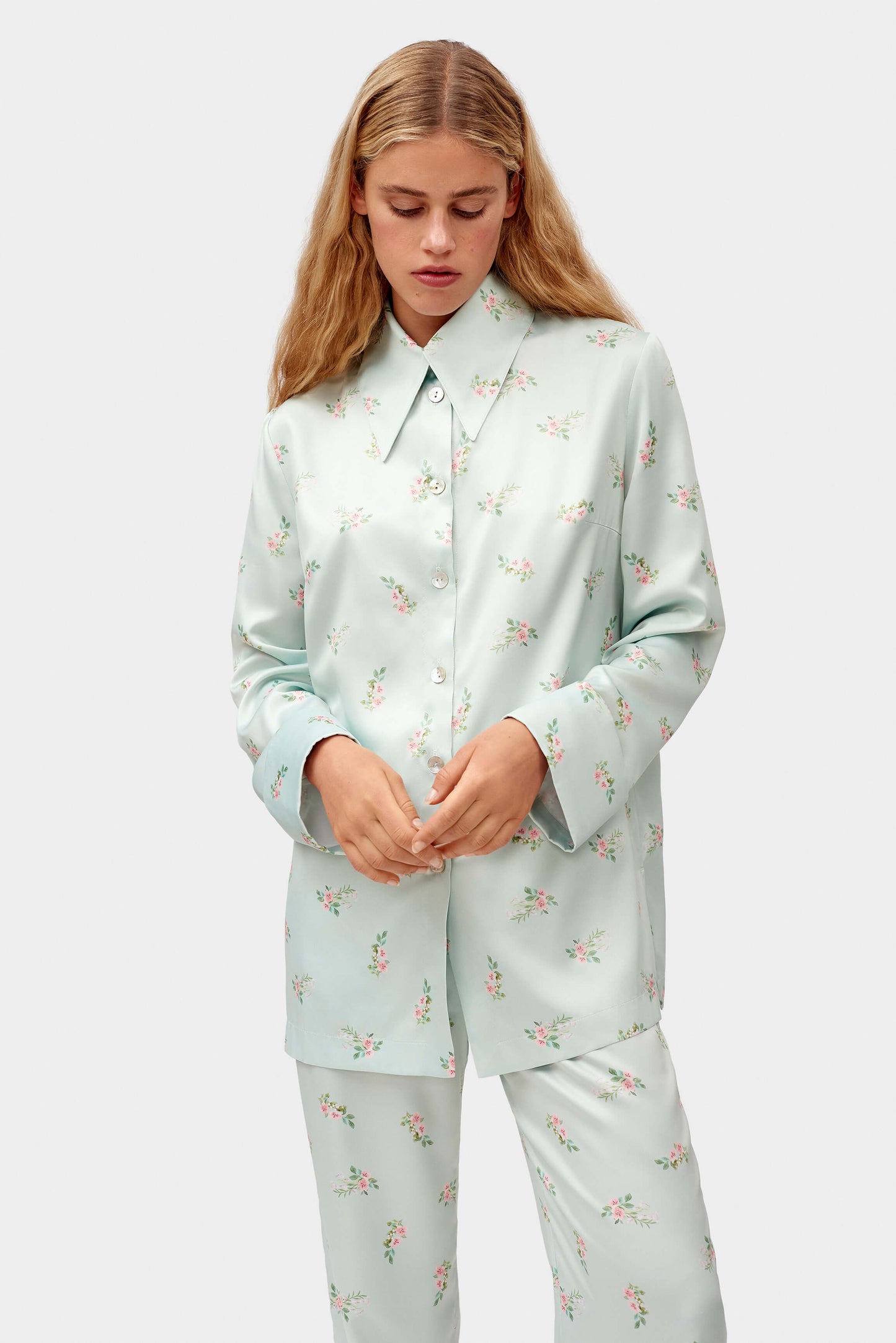 Blossom Printed Shirt in Mint