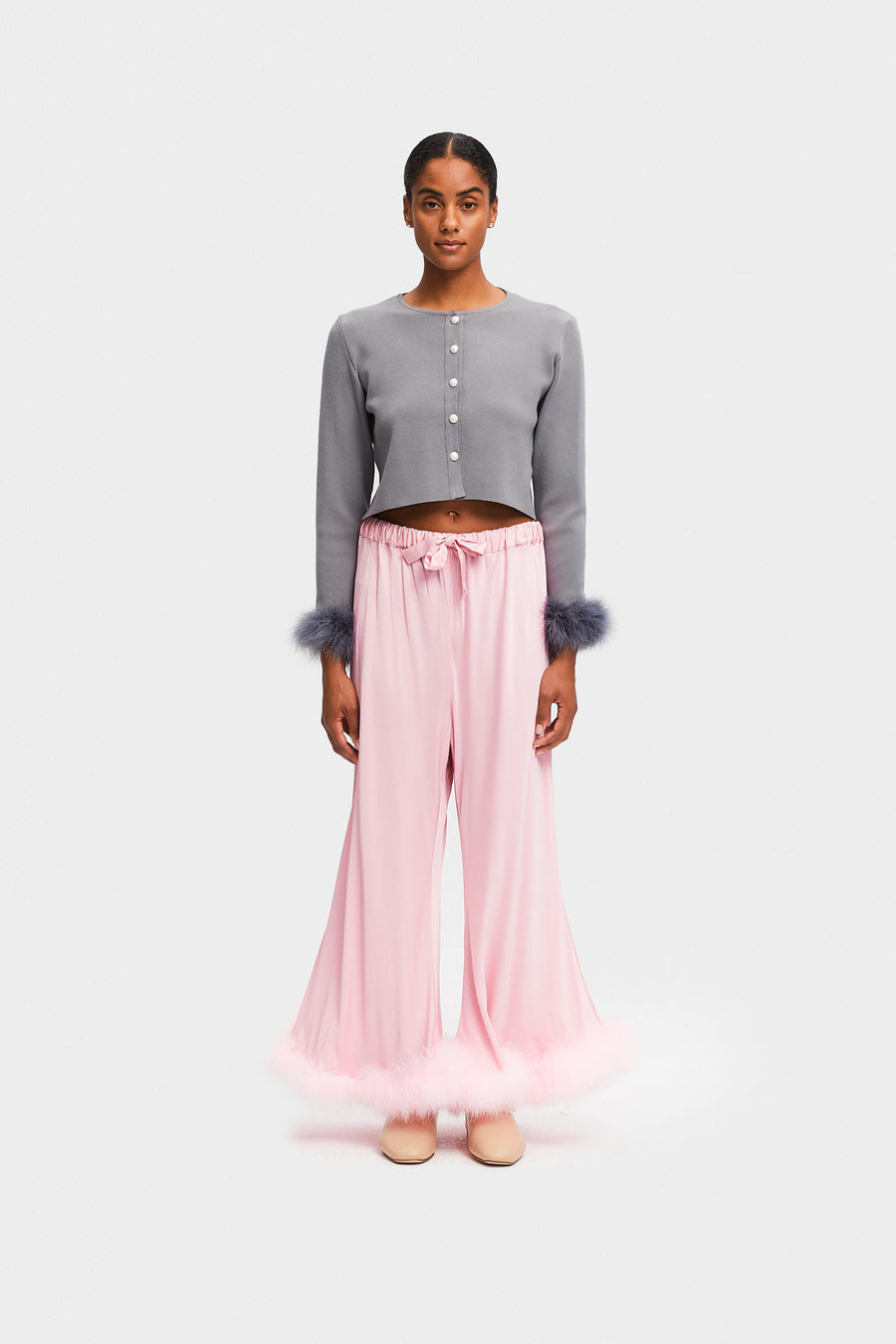 Knitted Cardigan in Flame Gray